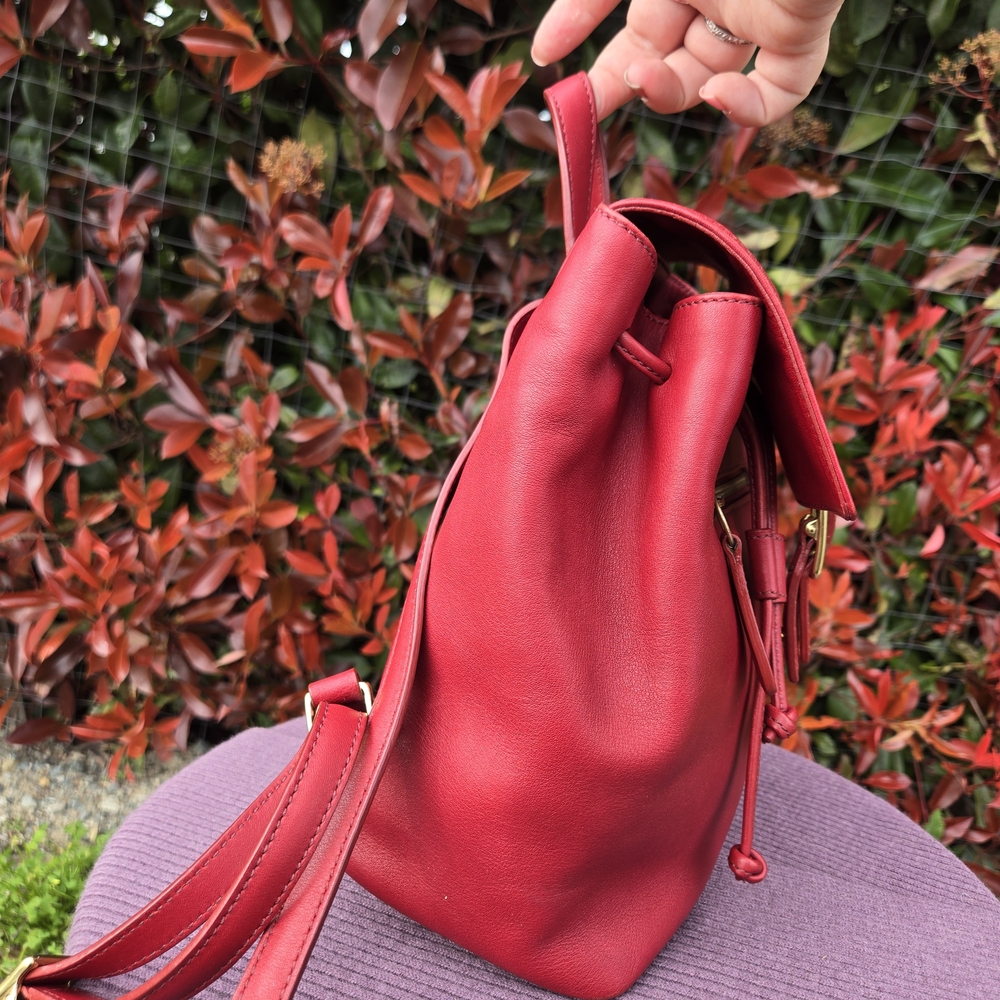 Coach Cherry Red Leather Backpack - image 4